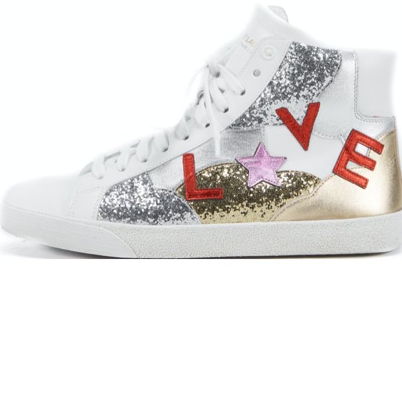 SAINT LAURENT LOVE SNEAKERS SIZE 38 - Picture 1 of 5